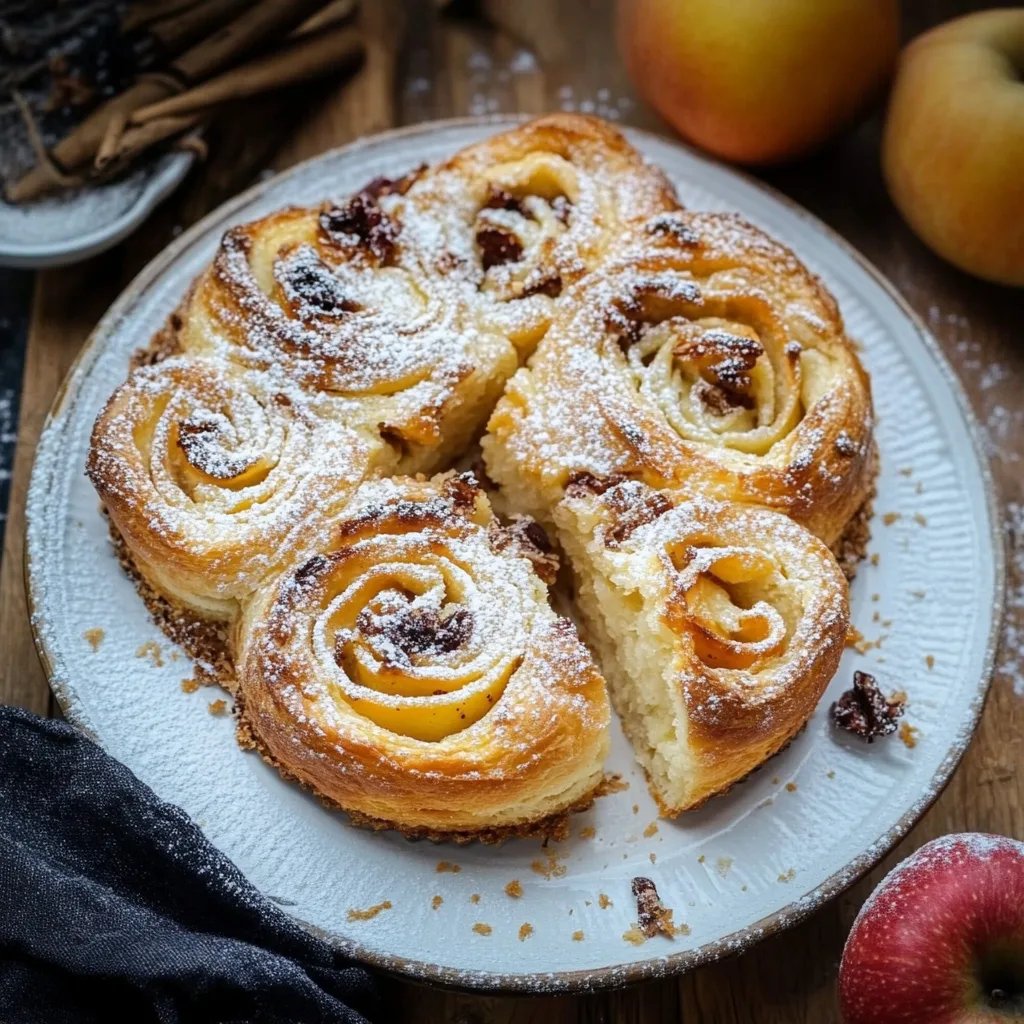Apfel Zimt Schnecken mit Blätterteig