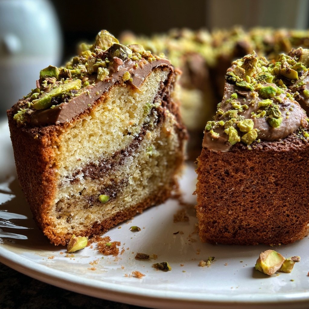 Schokoladen Vanille Kuchen Feige Pistazie