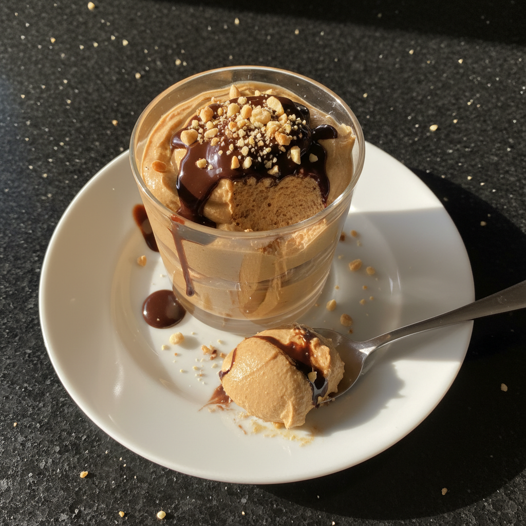 Reichhaltige Erdnussbutter Mousse Becher