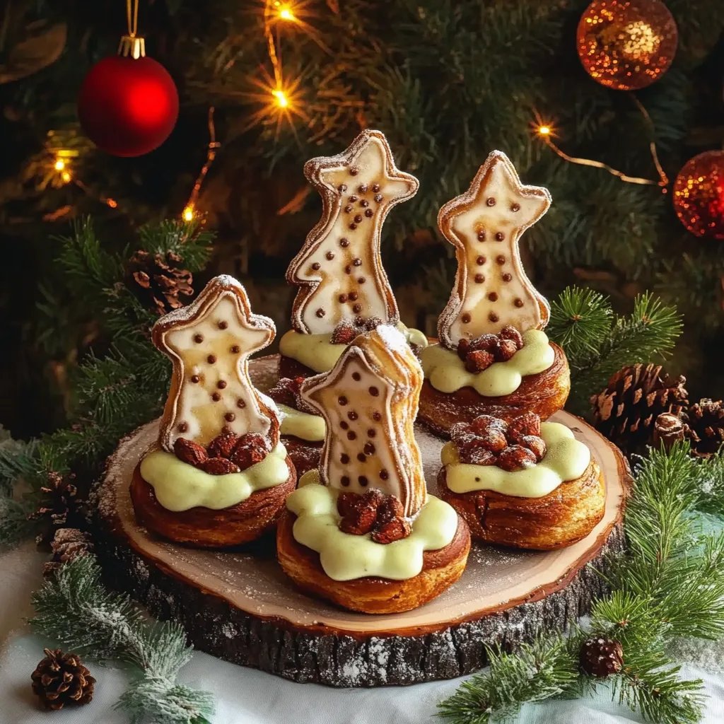 Festliche Blätterteig-Tannenbäume