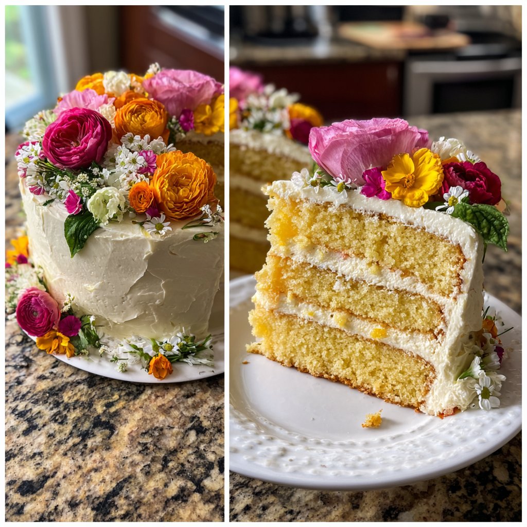 30. Geburtstag Kuchen mit frischen Blumen