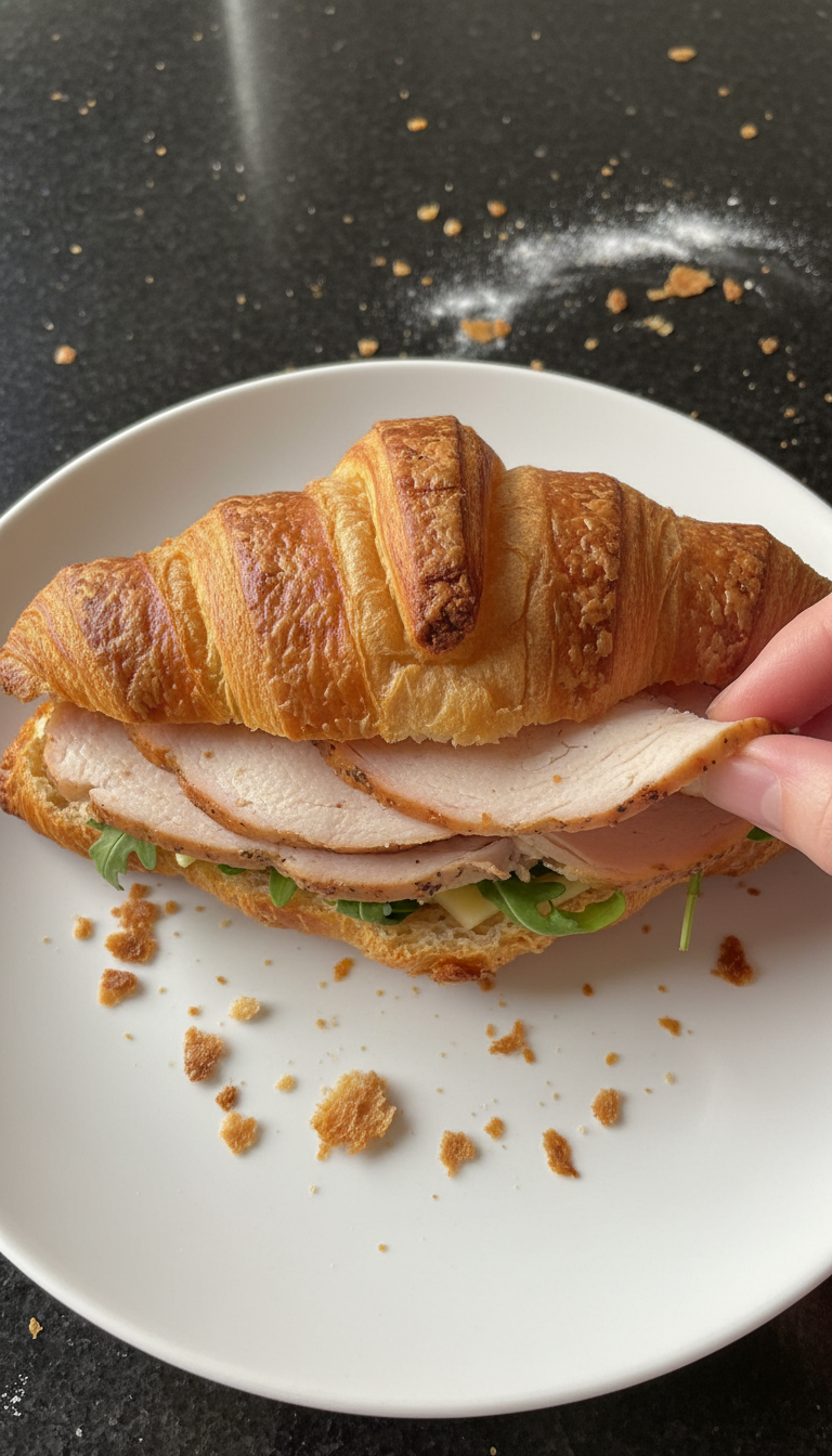 Sauerteig Croissant Sandwich mit Pute​