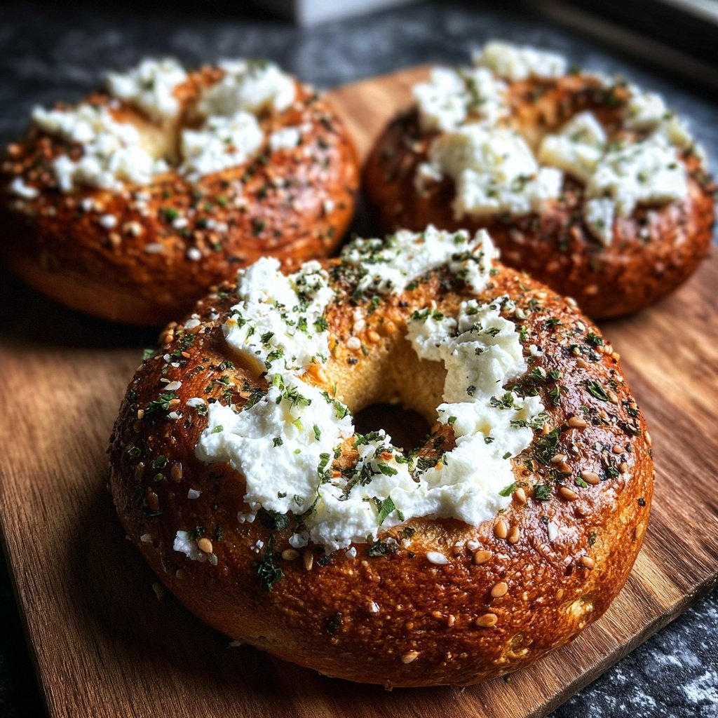 Protein Bagels mit Hüttenkäse Basis