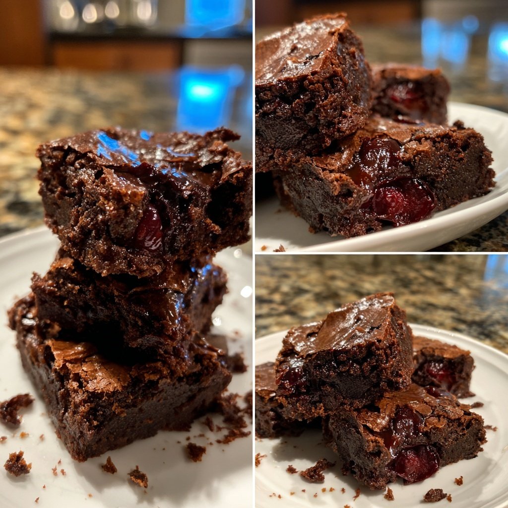 Schoko Kirsch Topfen Brownies