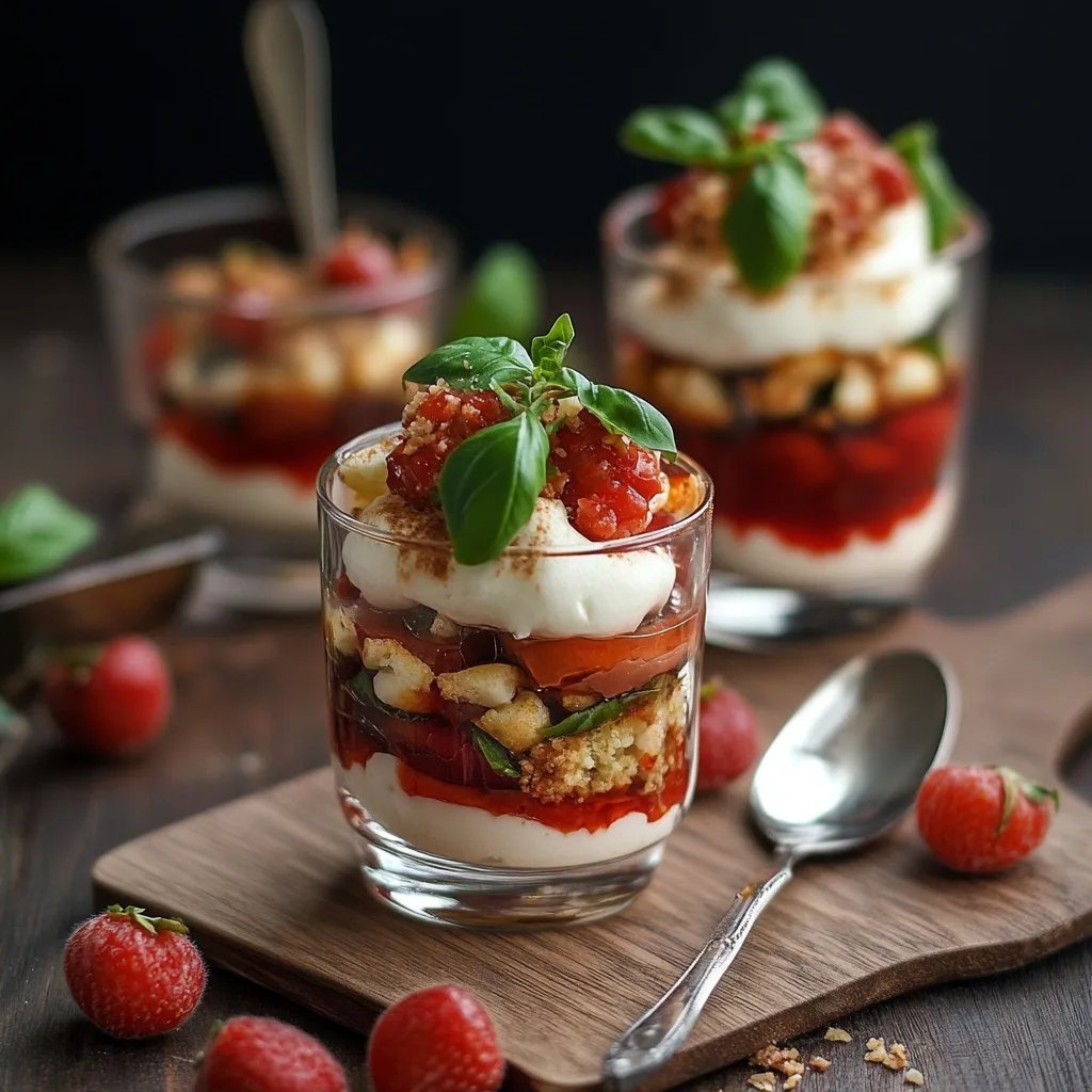 Tomaten-Mozzarella-Tiramisu im Glas