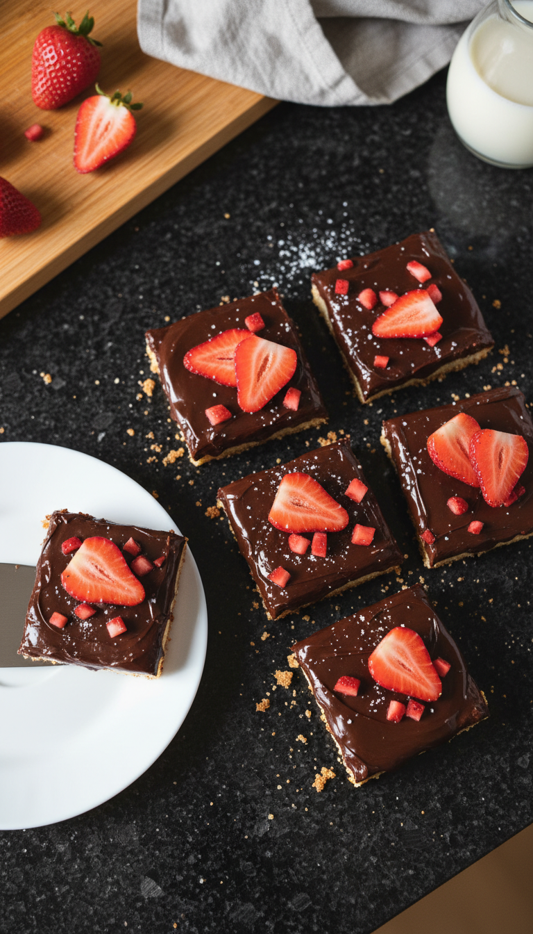 Erdbeer Schoko Tarte Quadrate​
