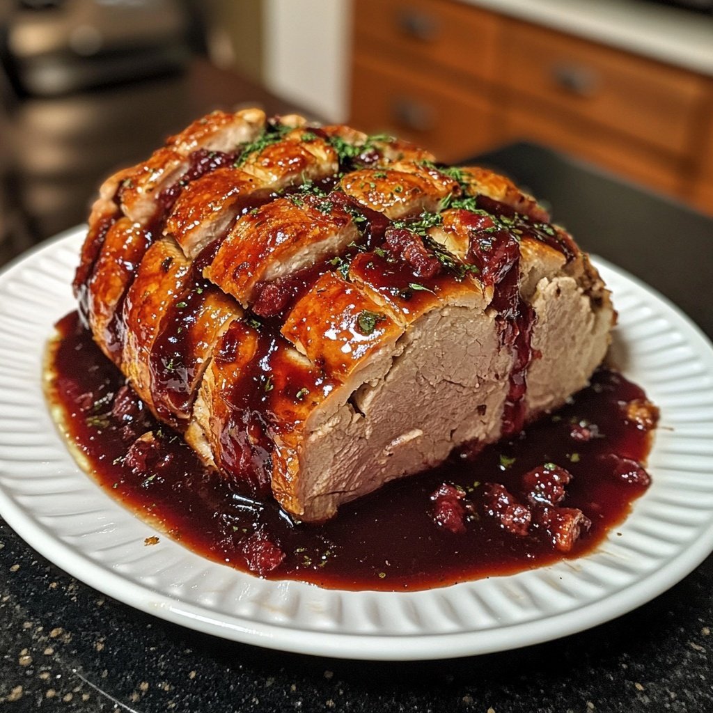 Weihnachtsbraten mit Rotweinsoße