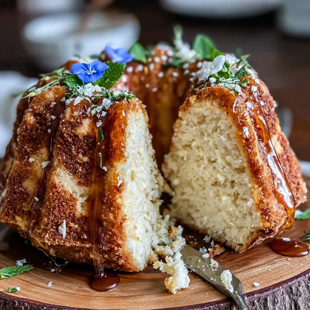 Frühblüher-Gugelhupf mit Honig