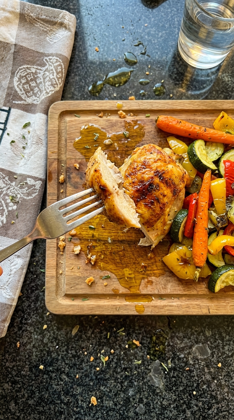 Zitronen Knoblauch Hähnchen mit Gemüse​