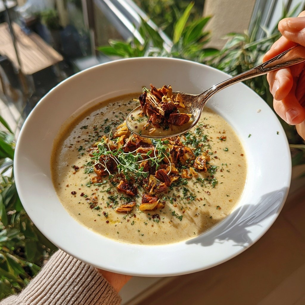 Kastanien Sellerie Suppe saftig