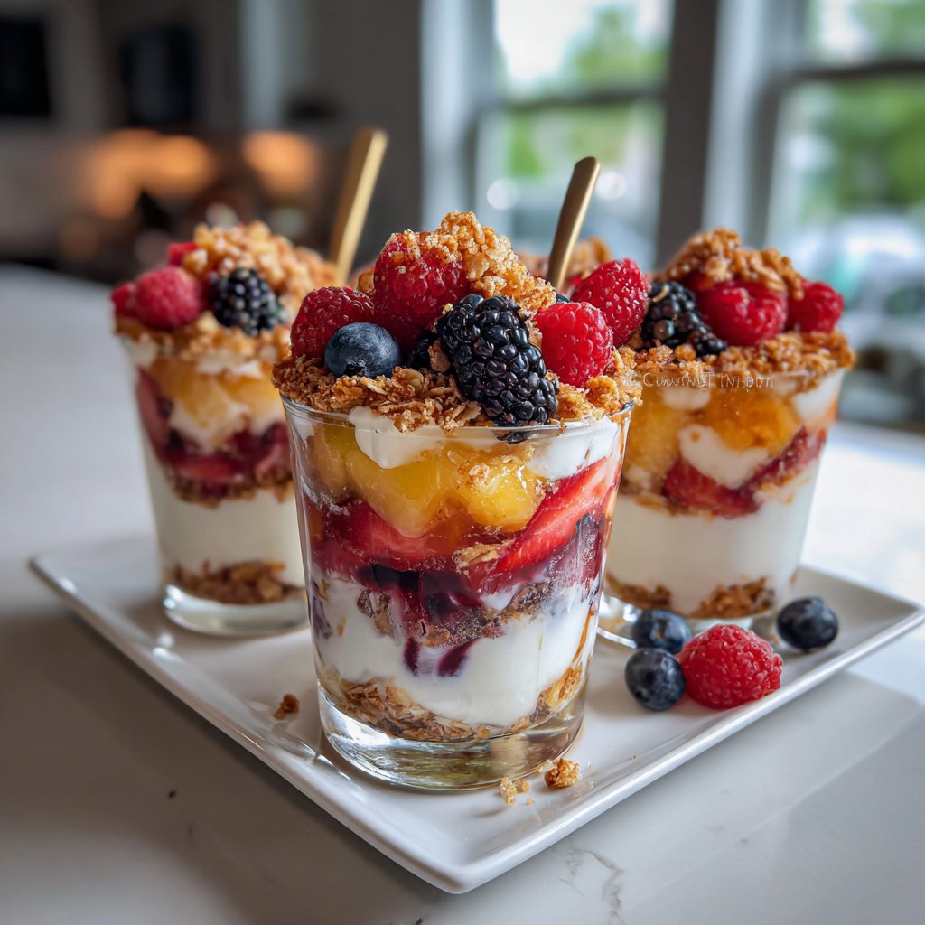 Rainbow Fruit Parfait Cups