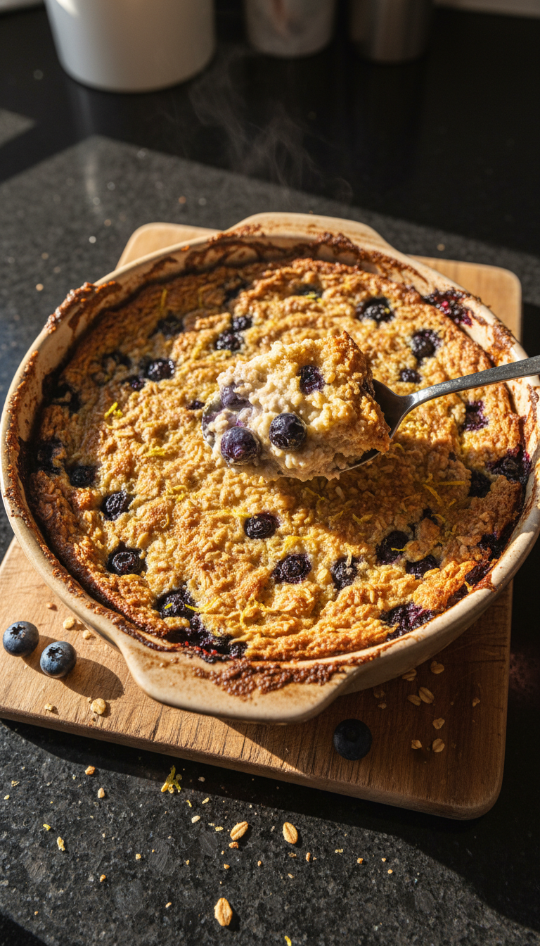 Zitronen Heidelbeer Hafer Auflauf​