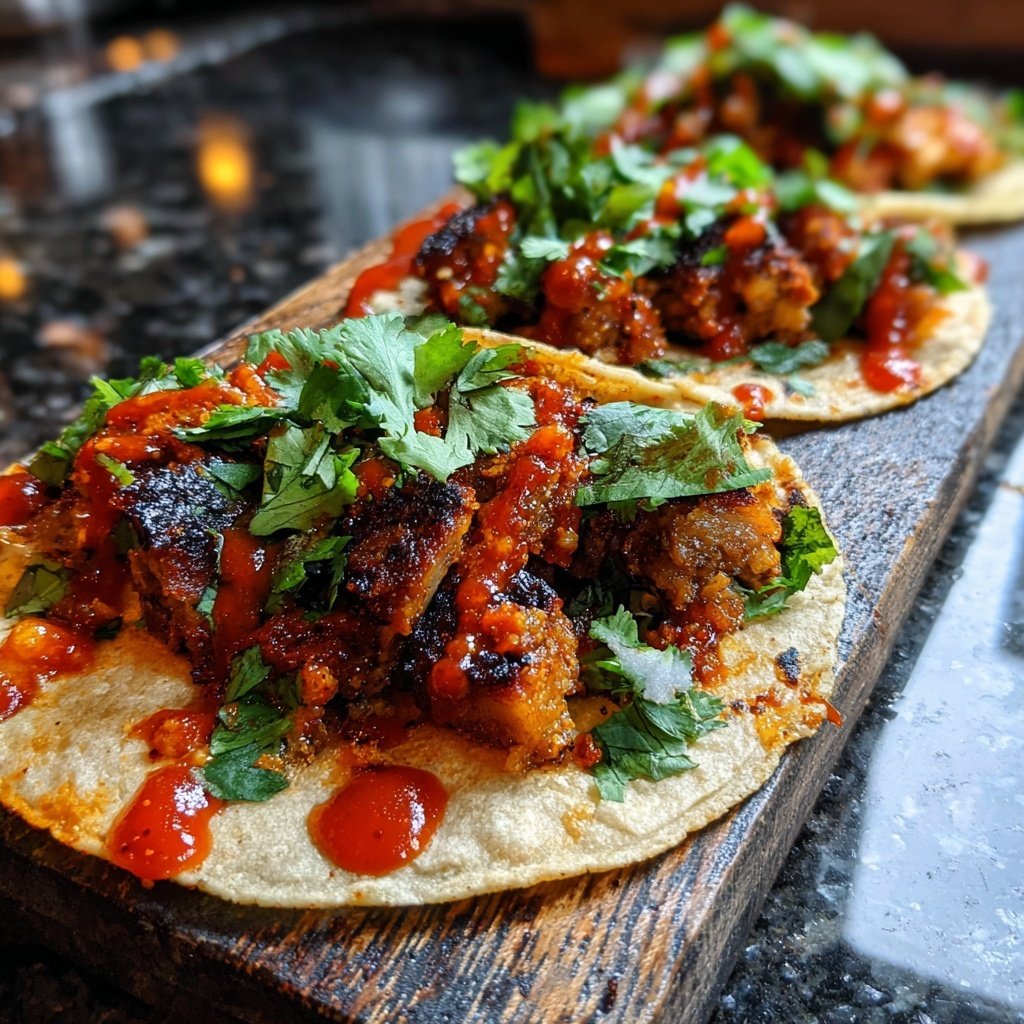 Koreanischer Gochujang Tacos knuspriges Schweinefleisch