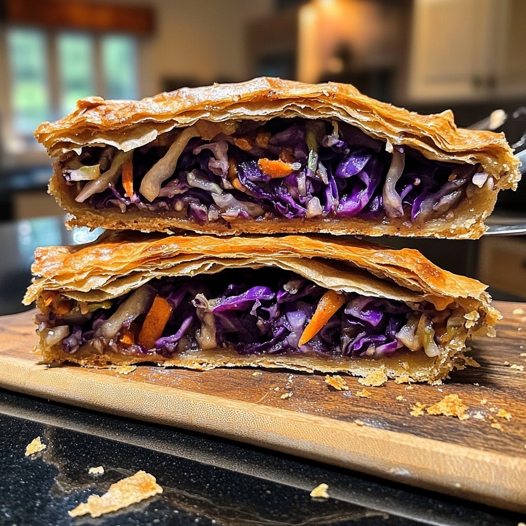 Vegetarischer Rotkohlstrudel