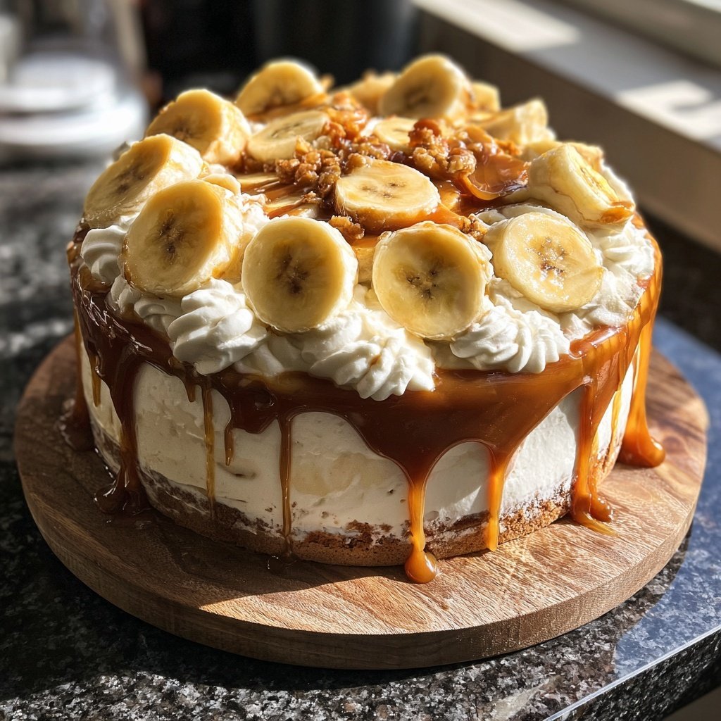 Leckerer Banoffee-Kuchen mit Vanille