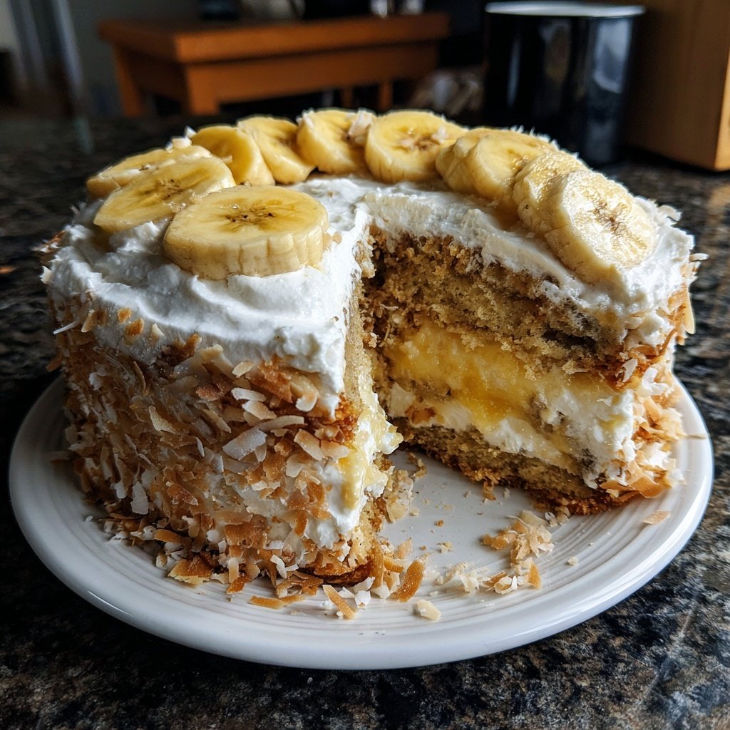 Bananen Kokosnuss Creme Torte