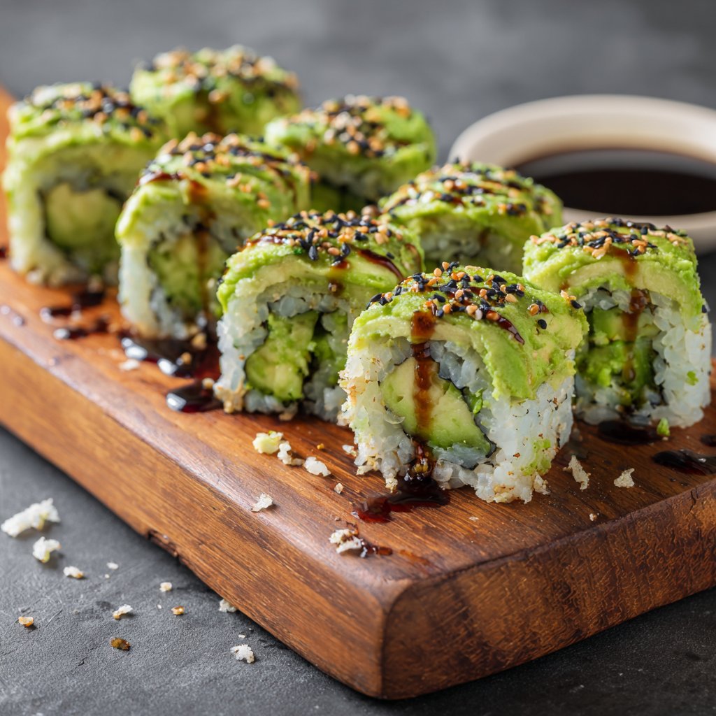 Avocado Cucumber Sushi Rolls