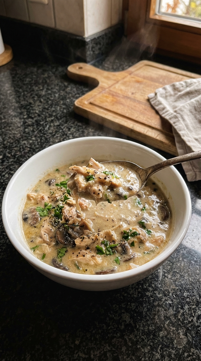Pilz Hähnchen Suppe Freude