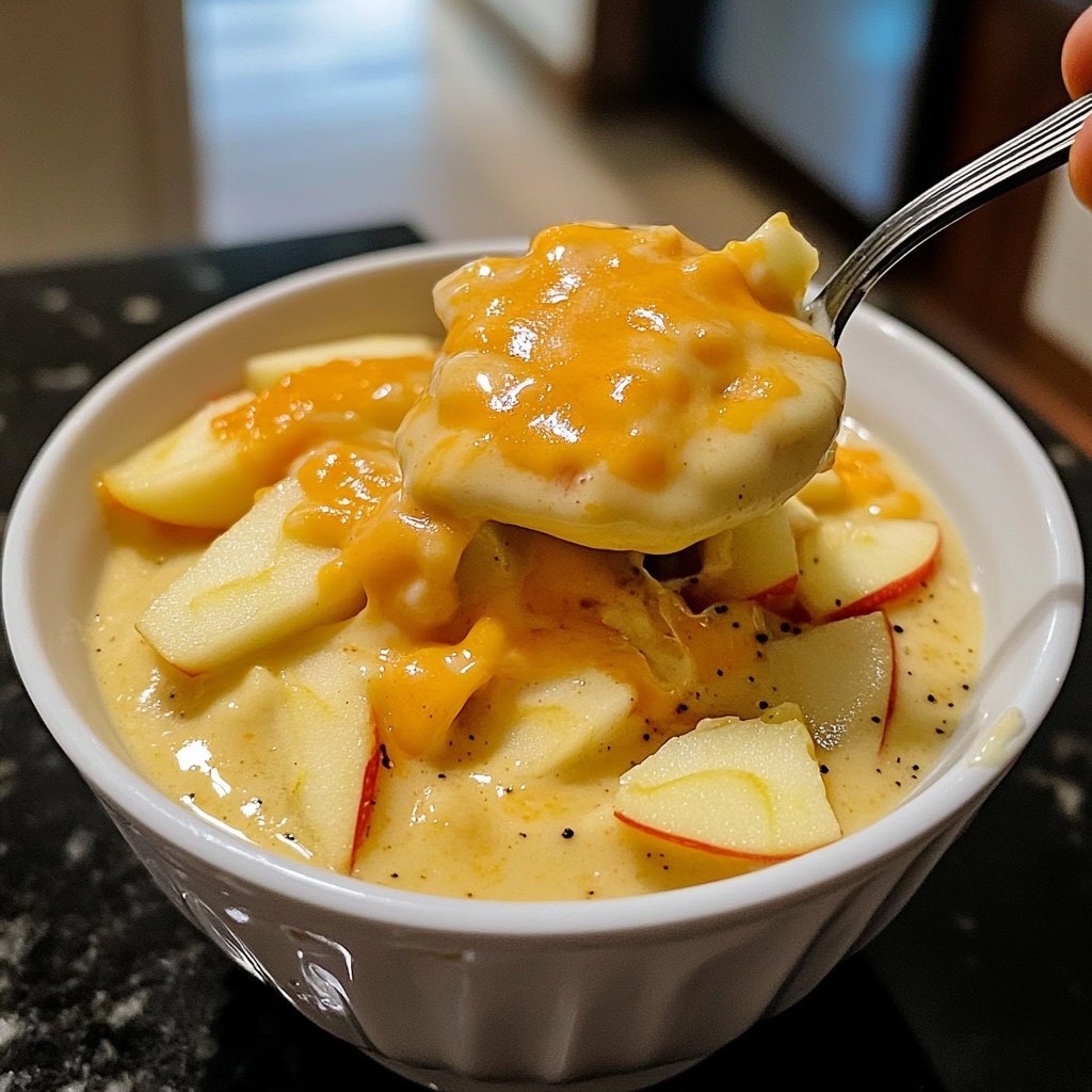 Pastinaken Apfel Suppe mit Cheddar