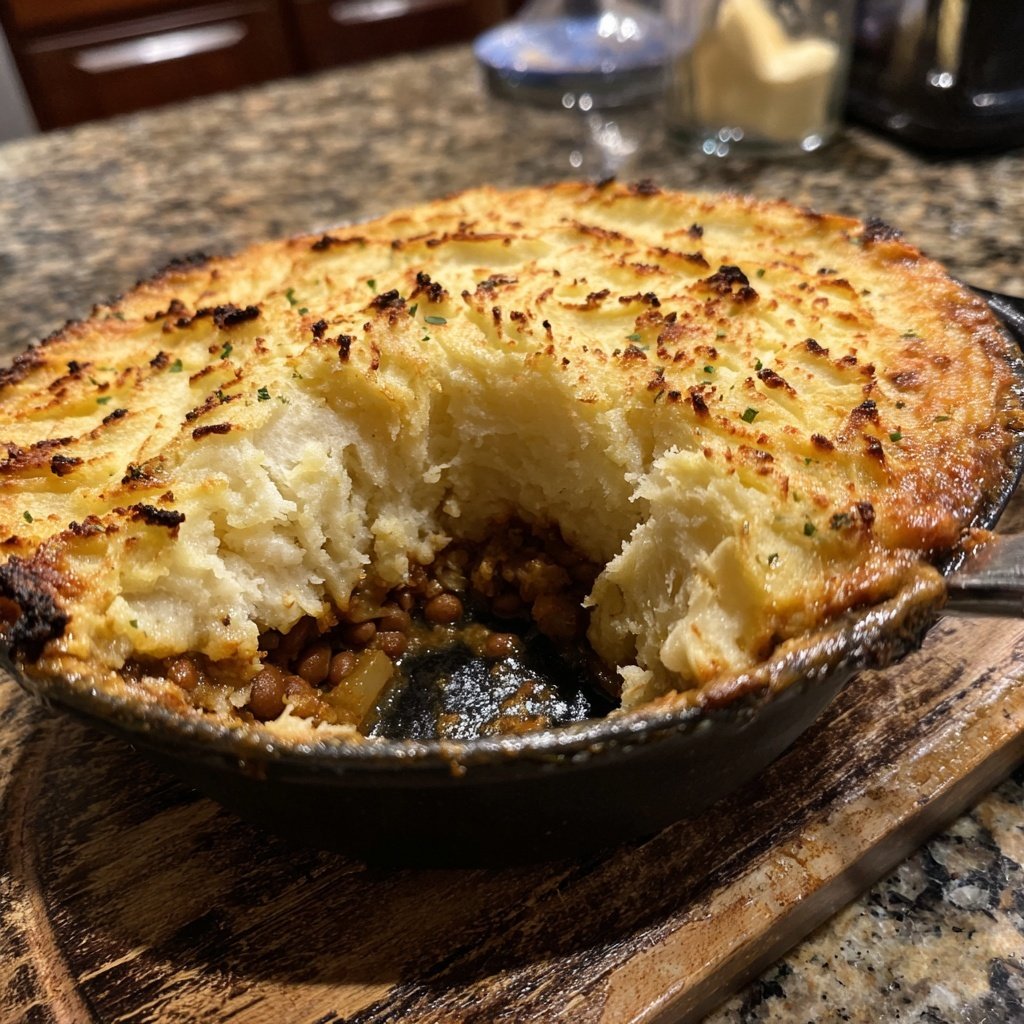Veganer Shepherd's Pie mit Bohnen