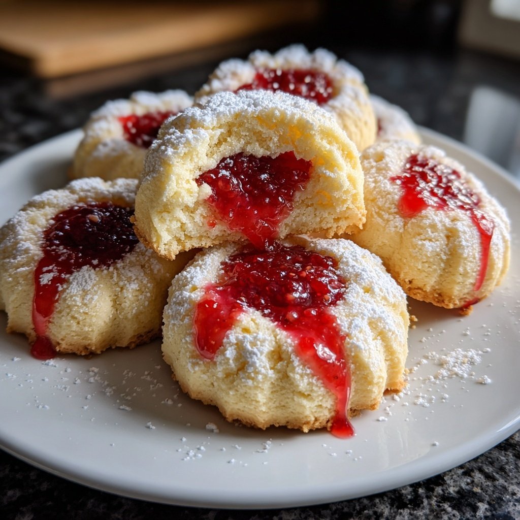 Engelsaugen-Plätzchen mit roter Johannisbeerfüllung​