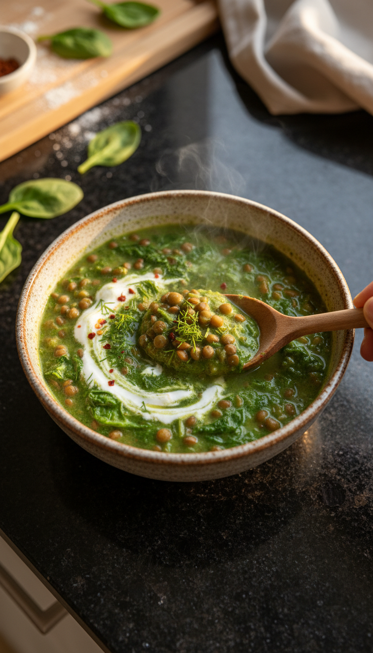 Linsen Spinat Suppe